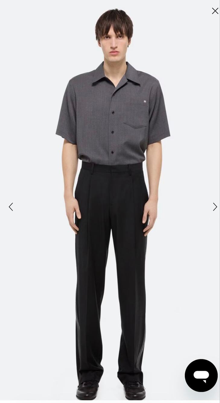 Helmut Lang Zip Double Pleated Trousers -Black.